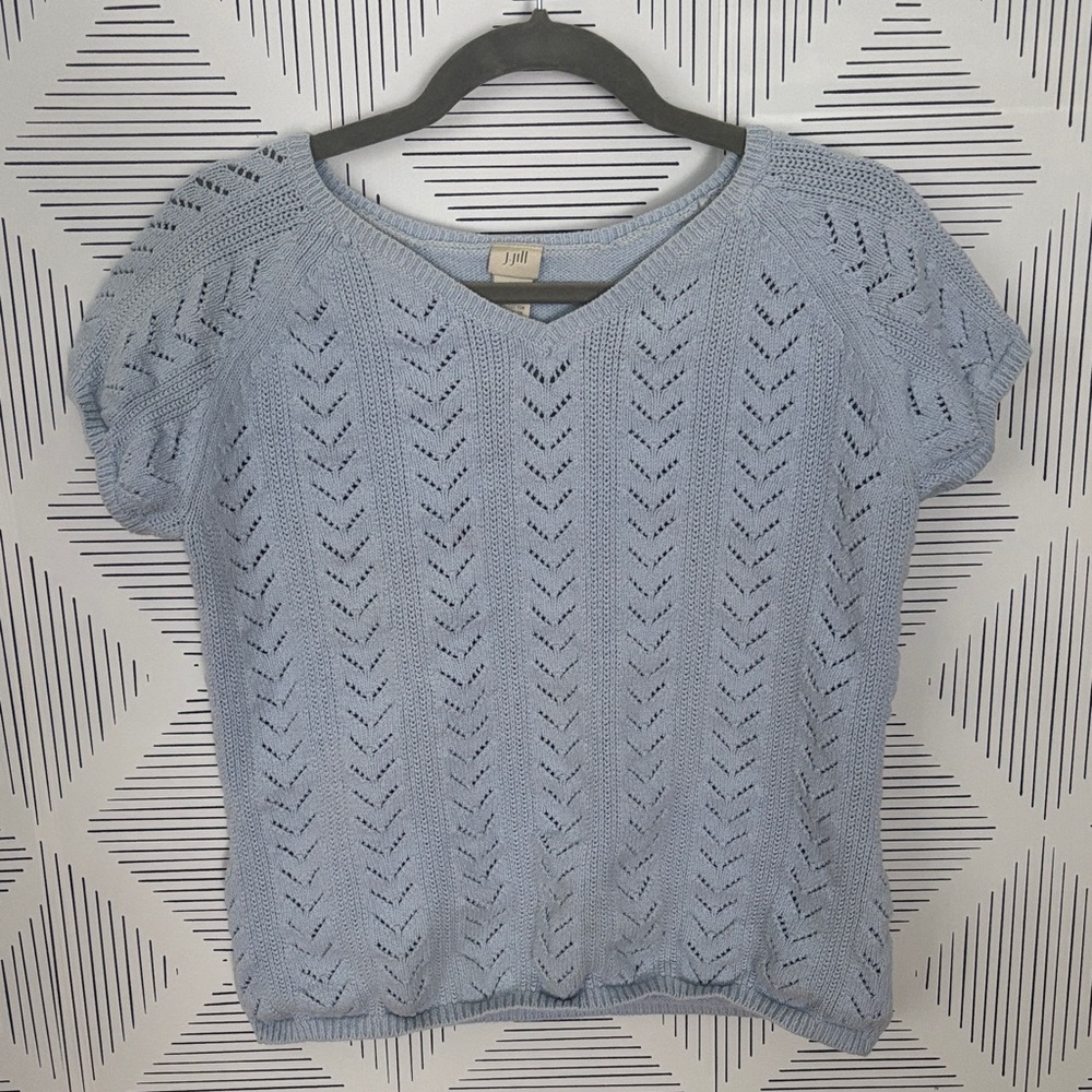 Beautiful, J. Jill Sky Blue Knit Top! (Size M)